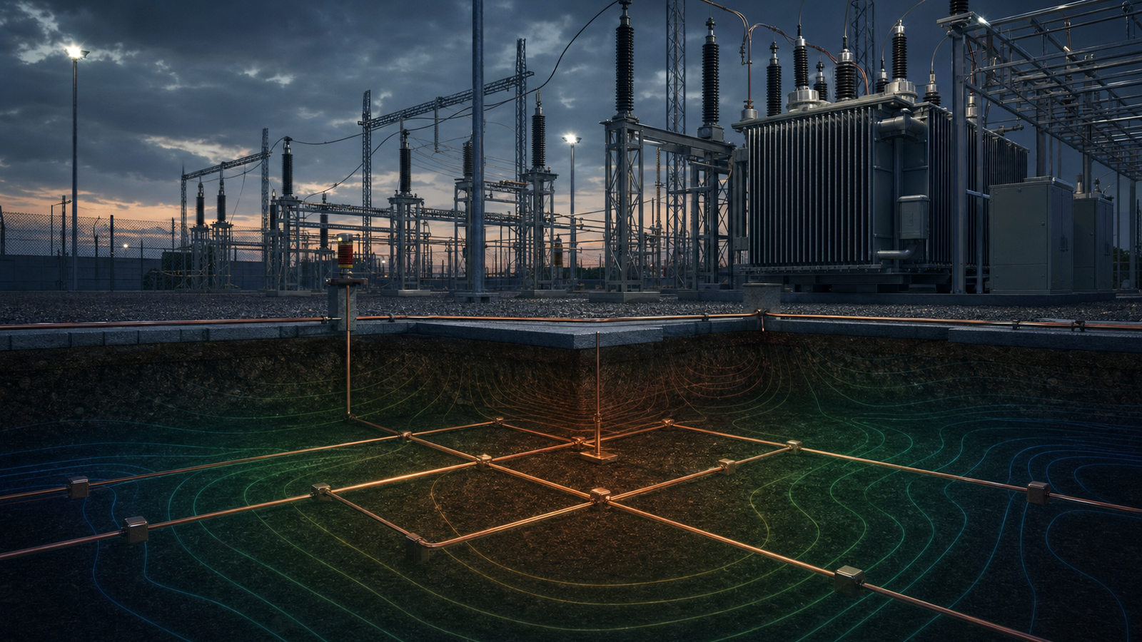 Electrical safety studies, earthing grid and voltage contour assessment